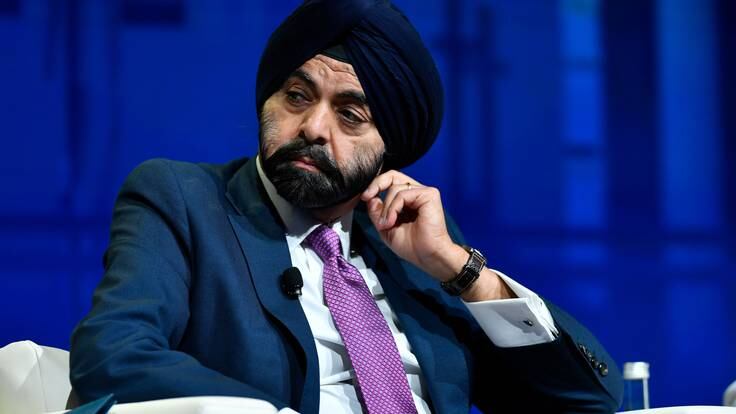 Marrakesh (Morocco), 12/10/2023.- Ajay Banga, President of World Bank Group attends a session during the fourth day of the 2023 Annual Meetings of the International Monetary Fund (IMF) and the World Bank Group (WBG) in Marrakesh, Morocco, 12 October 2023. This year&#039;s annual meetings, held from 09 to 15 October 2023, are joined by central bankers, ministers of finance and development, parliamentarians, private sector executives, representatives from civil society organizations and academics. (Marruecos) EFE/EPA/JALAL MORCHIDI