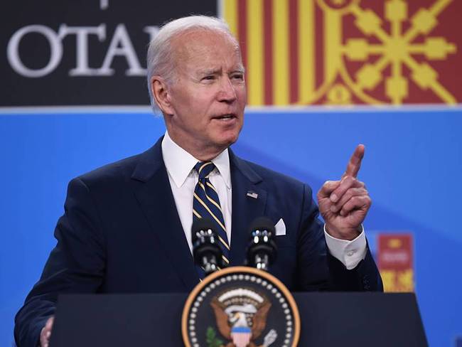 El mandatario estadounidense Joe Biden habló al final de la cumbre OTAN. Foto: Getty