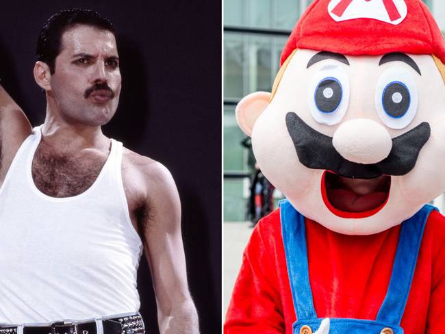 Freddie Mercury y Mario Bros referencia.