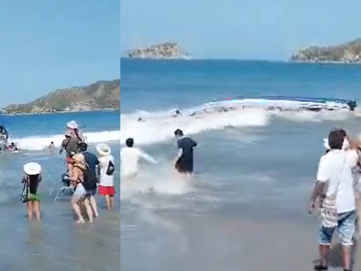 Lancha con 15 turistas se vuelca frente a las playas de El Rodadero en el Caribe colombiano