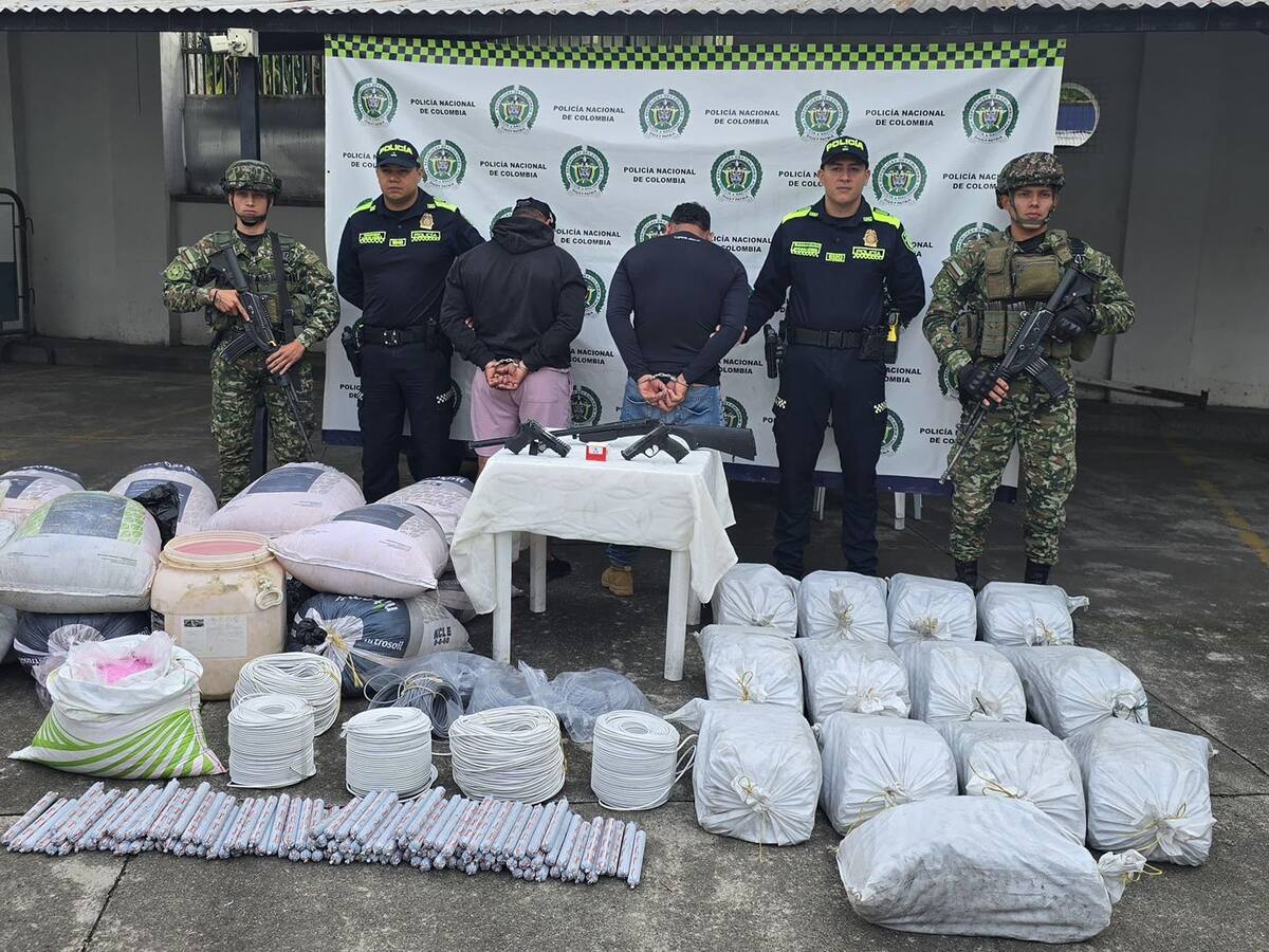 Las autoridades hallan un depósito con 700 kilogramos de explosivos para minería ilegal en Caldas
