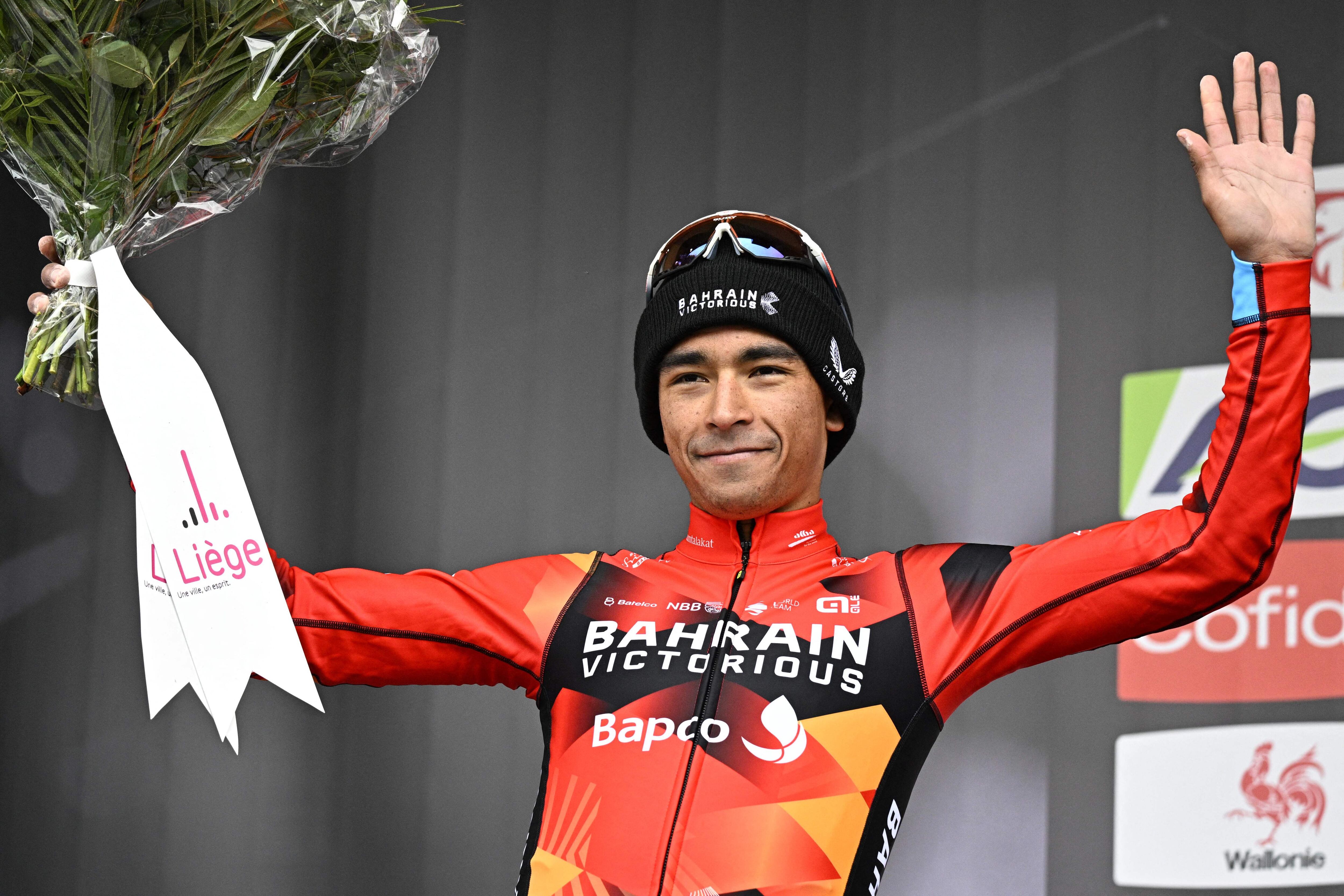 Santiago Buitrago, primer colombiano en ocupar un lugar en el podio de la Lieja-Bastoña-Lieja. (Photo by JASPER JACOBS/Belga/AFP via Getty Images)