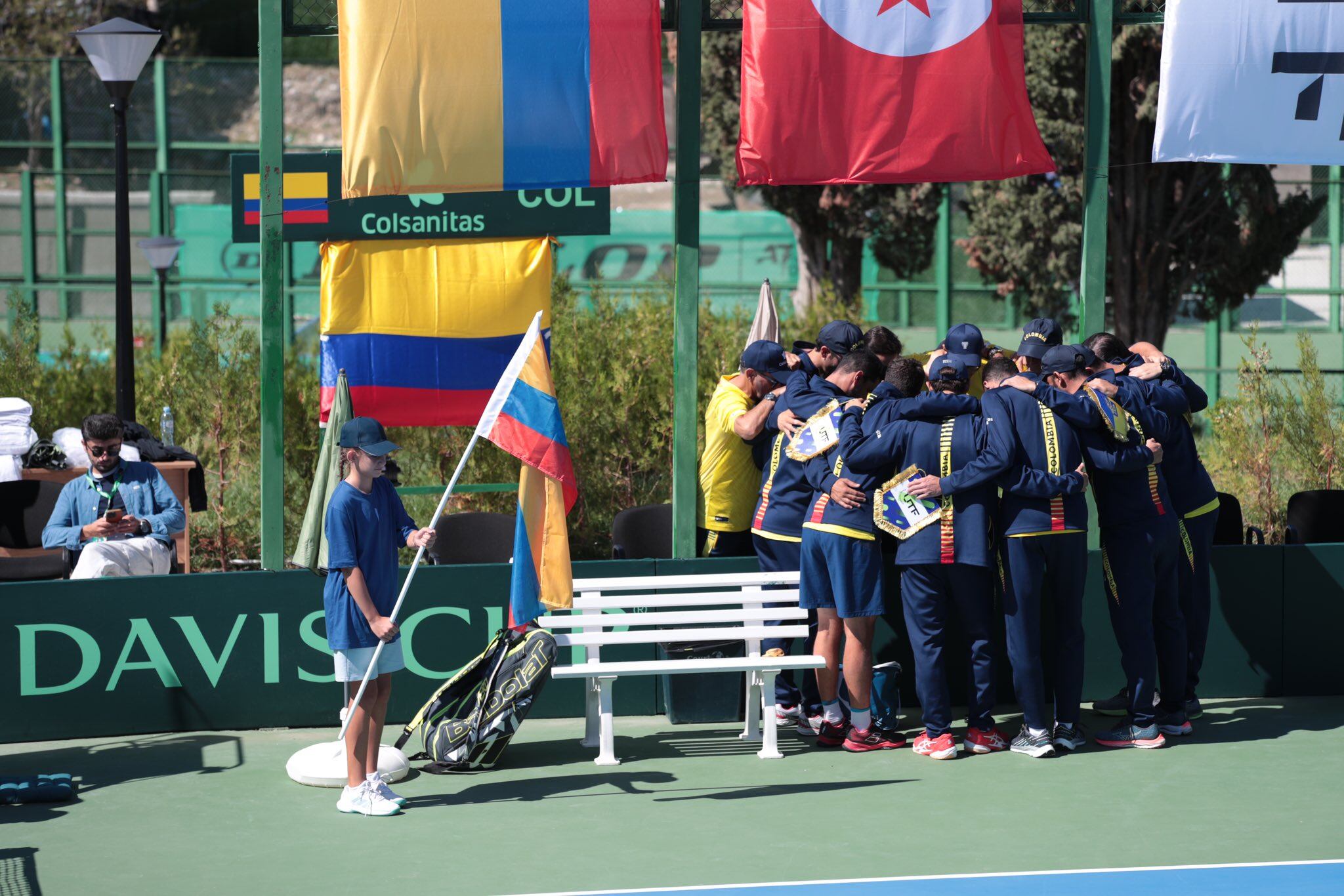 Equipo colombiano de Copa Davis en Georgia / Twitter: @fedecoltenis