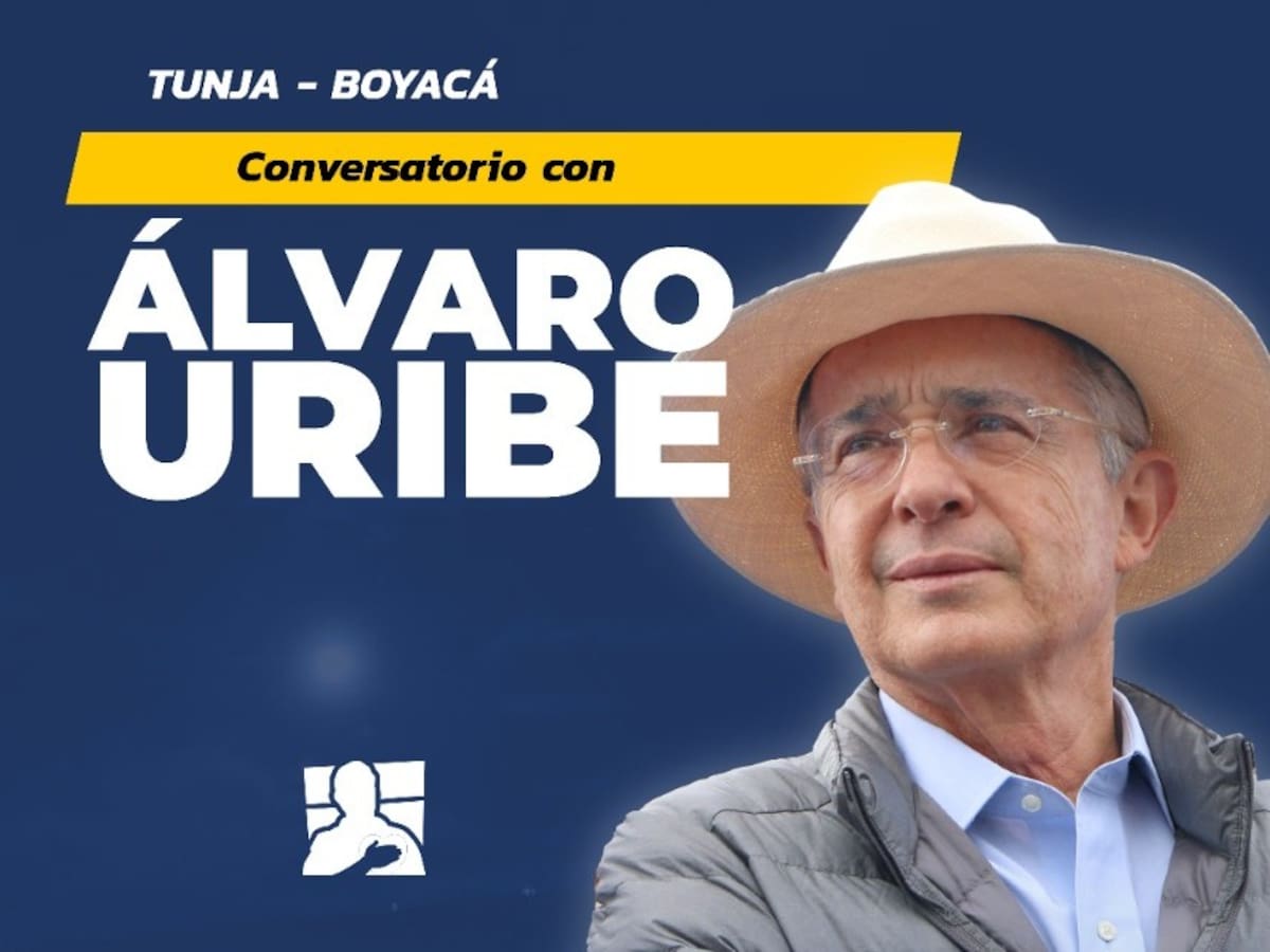 Álvaro Uribe llega a Tunja con la cúpula del Centro Democrático