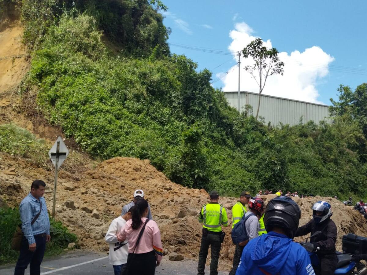 Un derrumbe genera cierre total en la vía que comunica a Manizales con Bogotá
