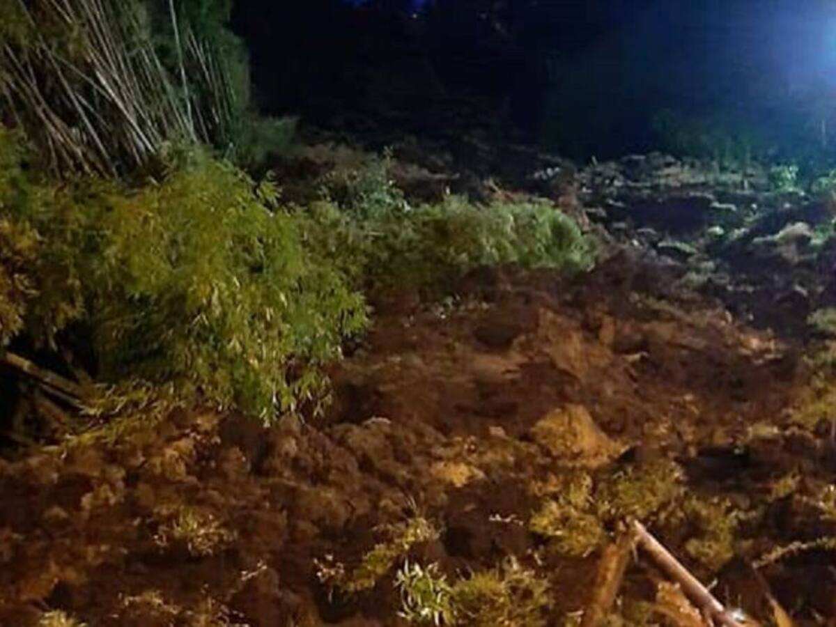 Evalúan la causa de un deslizamiento de tierra en la entrada de Villamaría