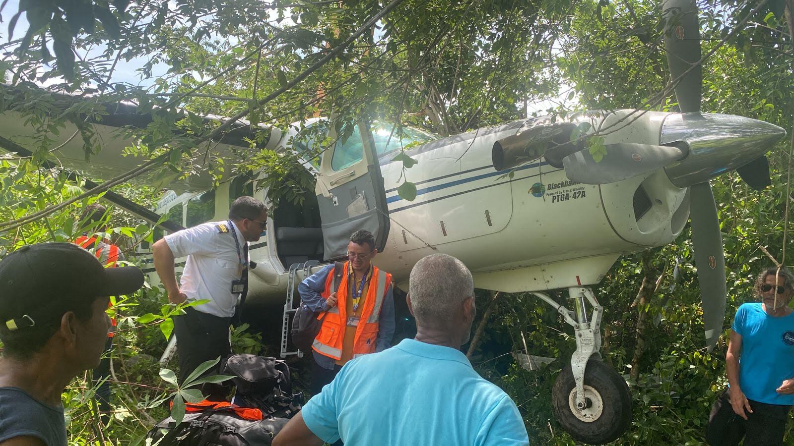 La aeronave colisionó contra una zona boscosa en Bahía Solano, Chocó. Foto: Personería de Bahía Solano.