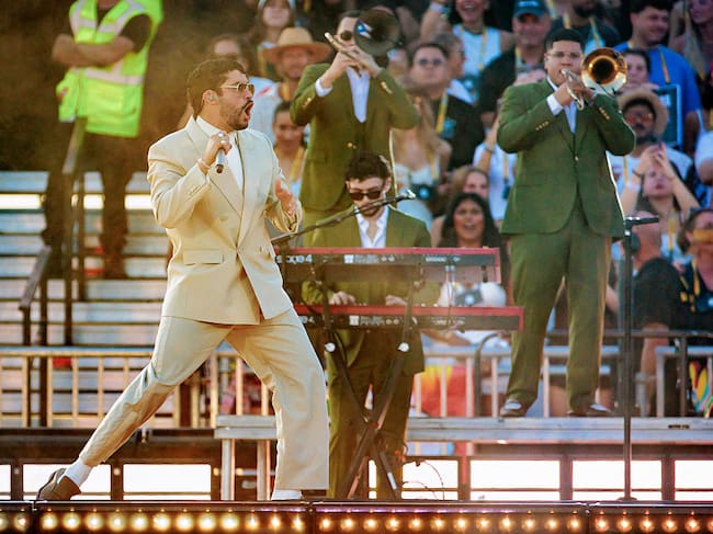 MILAN, ITALY - JULY 17: Bad Bunny at Ippodromo SNAI La Maura on July 17, 2026 in Milan, Italy. (Photo by Sergione Infuso/Corbis via Getty Images)