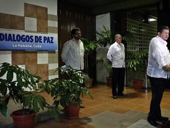 Delegación de las Farc en La Habana. Foto: EFE