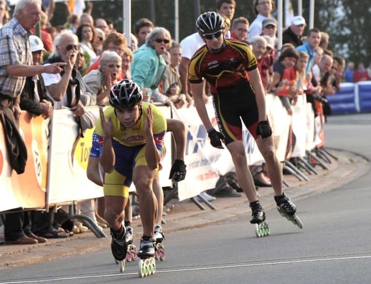 Andrés Felipe Campo medalla de oro en la prueba de los 500 metros sprint Juvenil Varones.