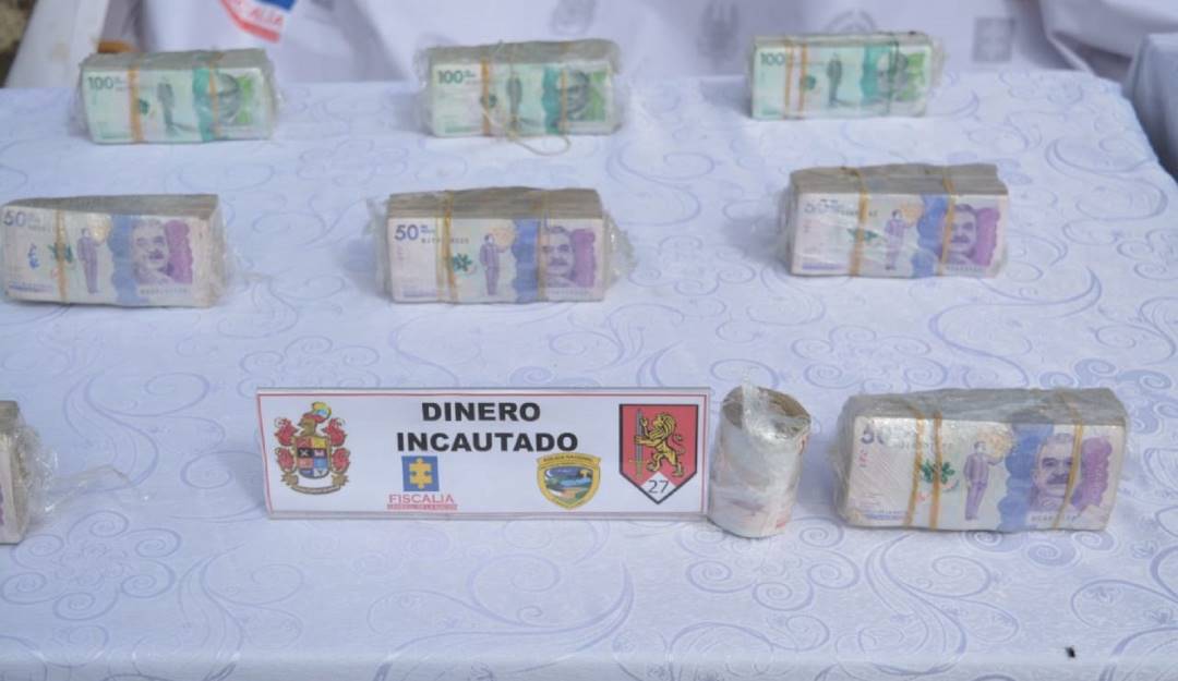 Foto: Ejército Nacional incautación dinero 