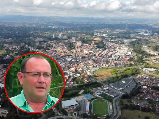 Jaime Alberto Villegas Santamaría y Vista aérea de Rionegro, Antioquia- foto tomada de Periódico digital El Páramo