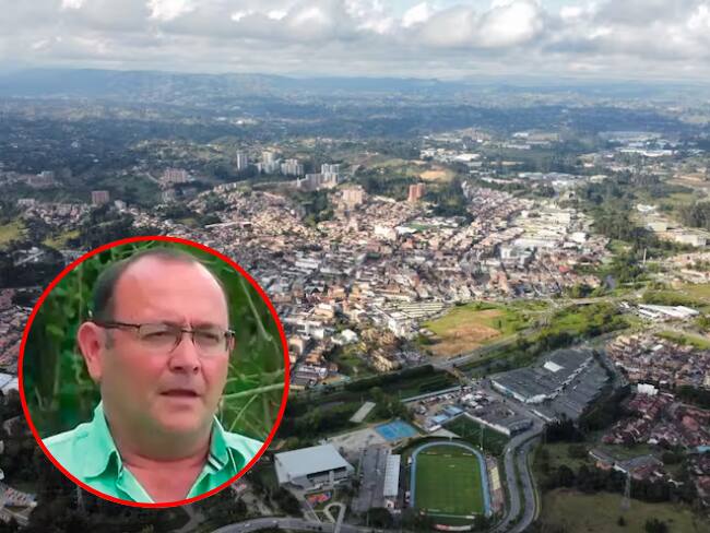 Jaime Alberto Villegas Santamaría y Vista aérea de Rionegro, Antioquia- foto tomada de Periódico digital El Páramo
