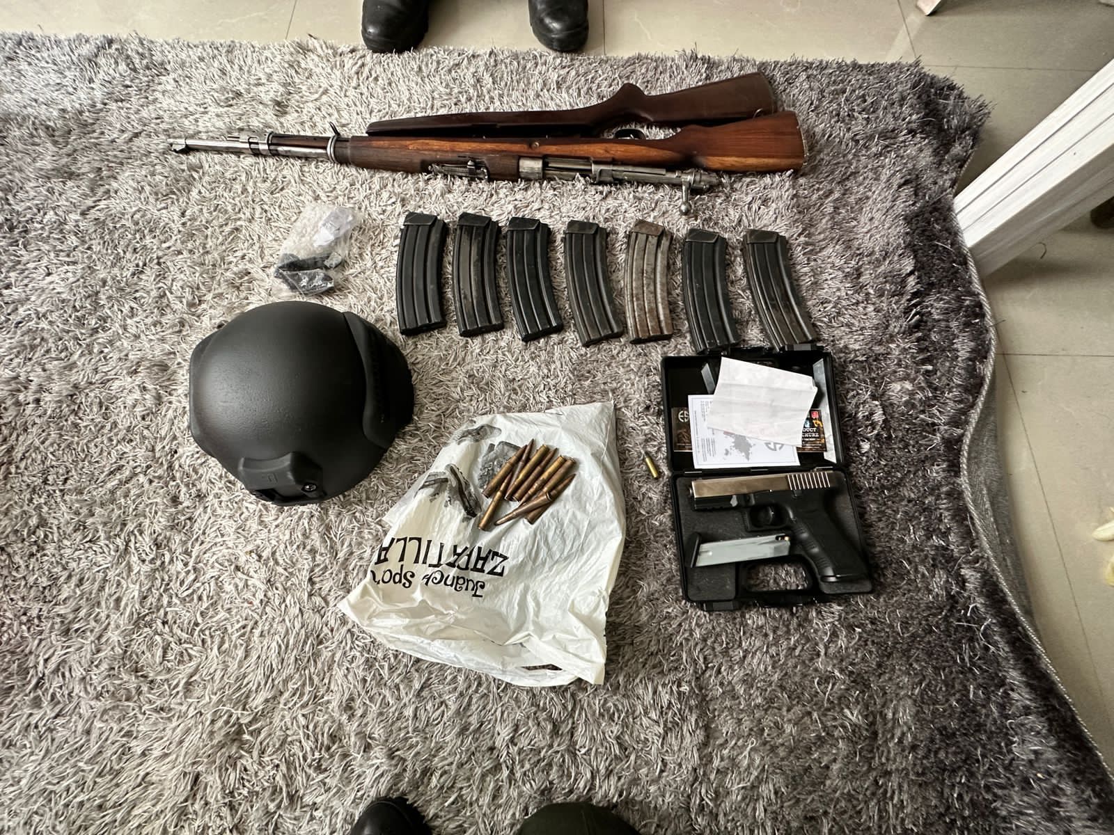 Armas de fuego incautadas. Cortesía: Policía Nacional.