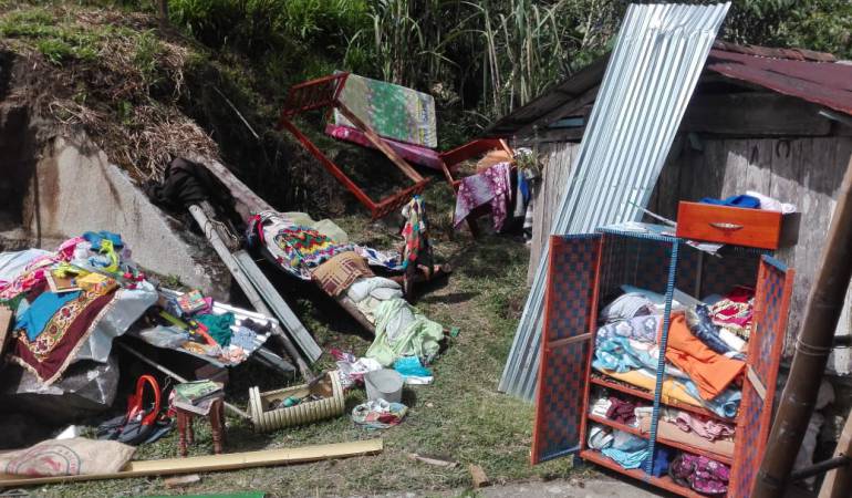 Afectados por vendaval en Samaná, Caldas