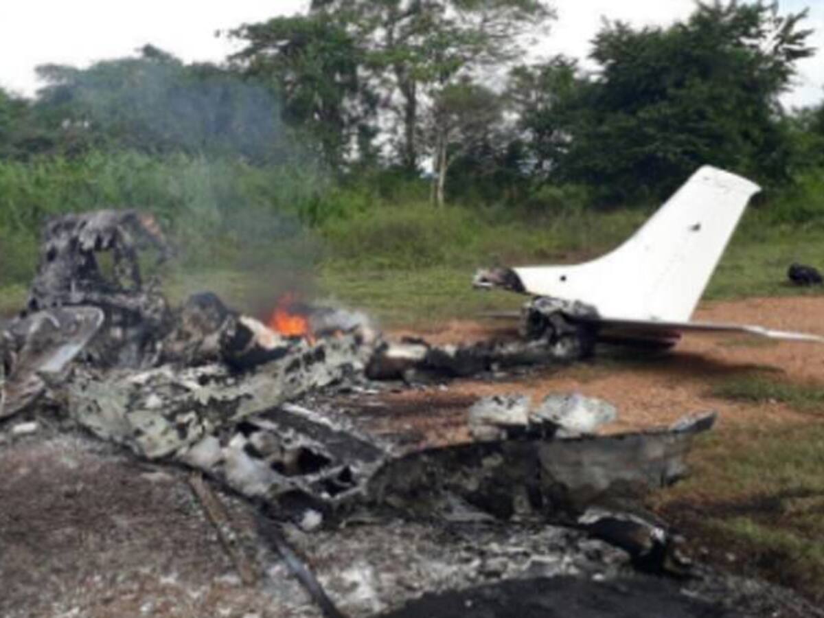 Fuerza Aérea derriba aeronave cargada con droga en Pivijay, Magdalena