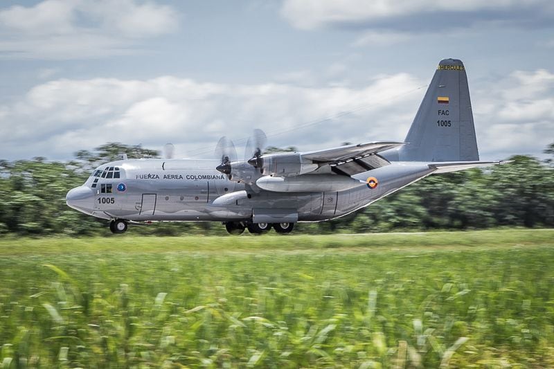 Avión de la Fuerza Aérea Colombiana. Foto: FAC