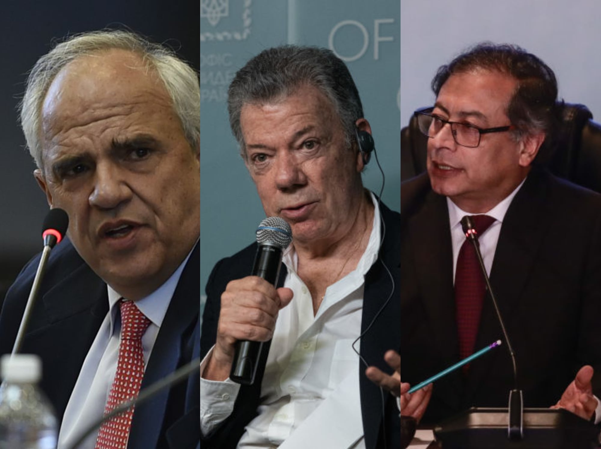 Ernesto Samper, Juan Manuel Santos y Gustavo Petro - Getty Images
