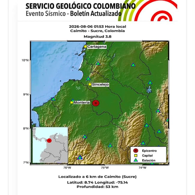 Temblor en La Mojana vuelve a encender las alertas: ya son cuatro sismos registrados este año en Sucre