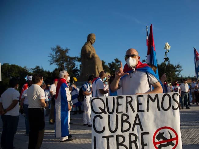 Protestas por la democracia y la libertad en Cuba. Foto: Getty