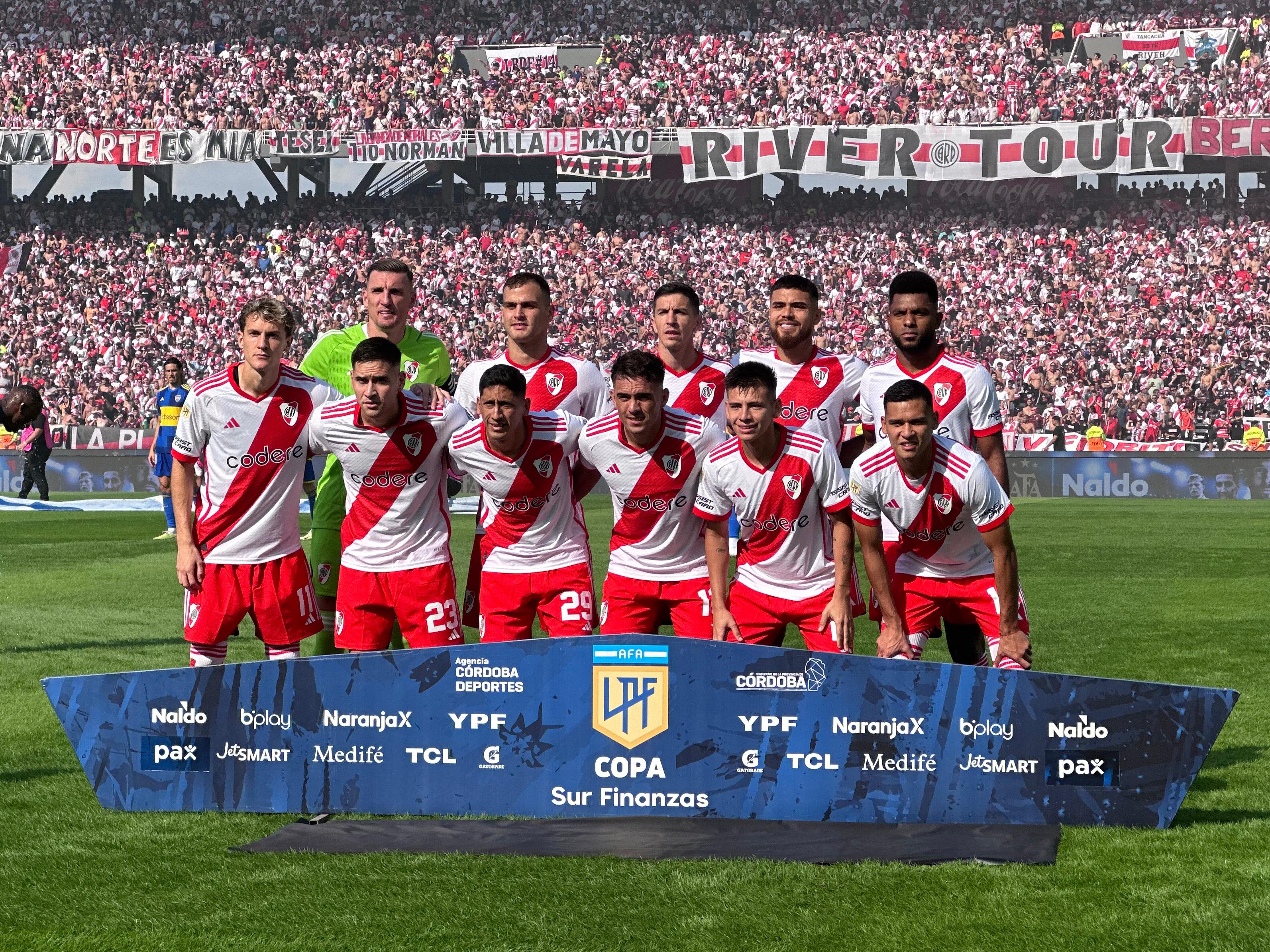 Once titular de River Plate en el Superclásico / Twitter: @LigaAFA.