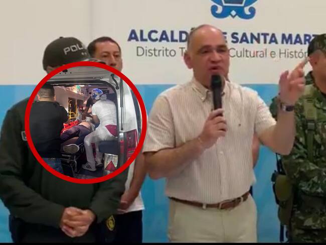 Iván Mauricio Arboleda recibe atención médica tras el ataque al bus de Millonarios / Imagen suministrada // Alcaldía de Santa Marta
