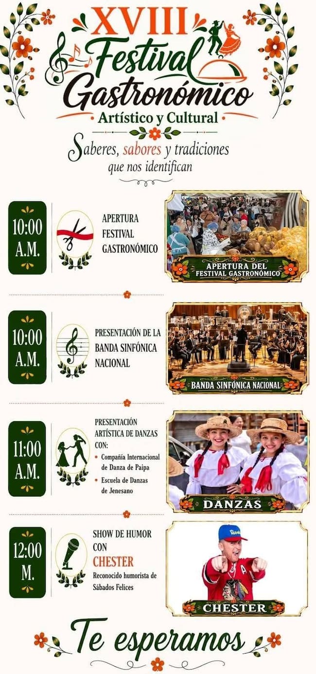 Esta es la programación del XVIII Festival Gastronómico en Jenesano, Boyacá.
