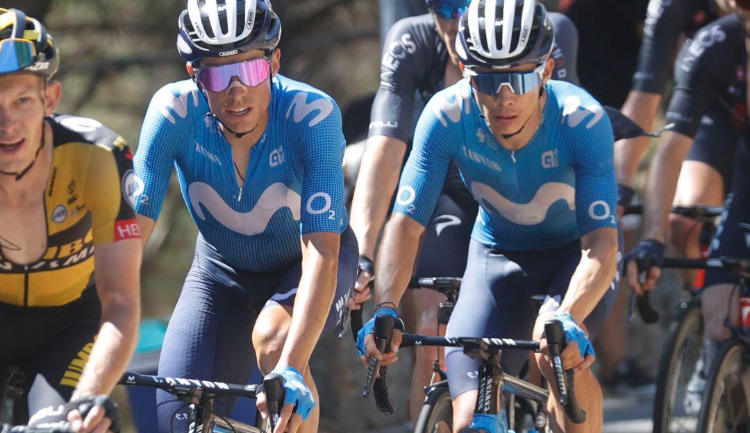 Enric Mas y Miguel Ángel López del Movistar Team en La Vuelta a España 2021