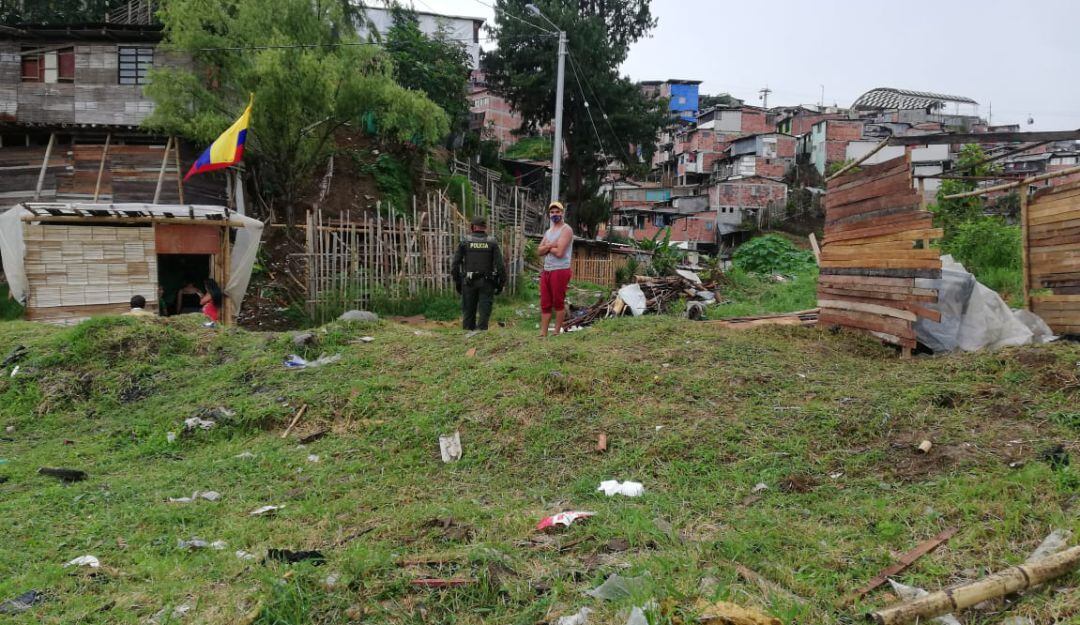 Invasión en el sector La Escombrera de Manizales