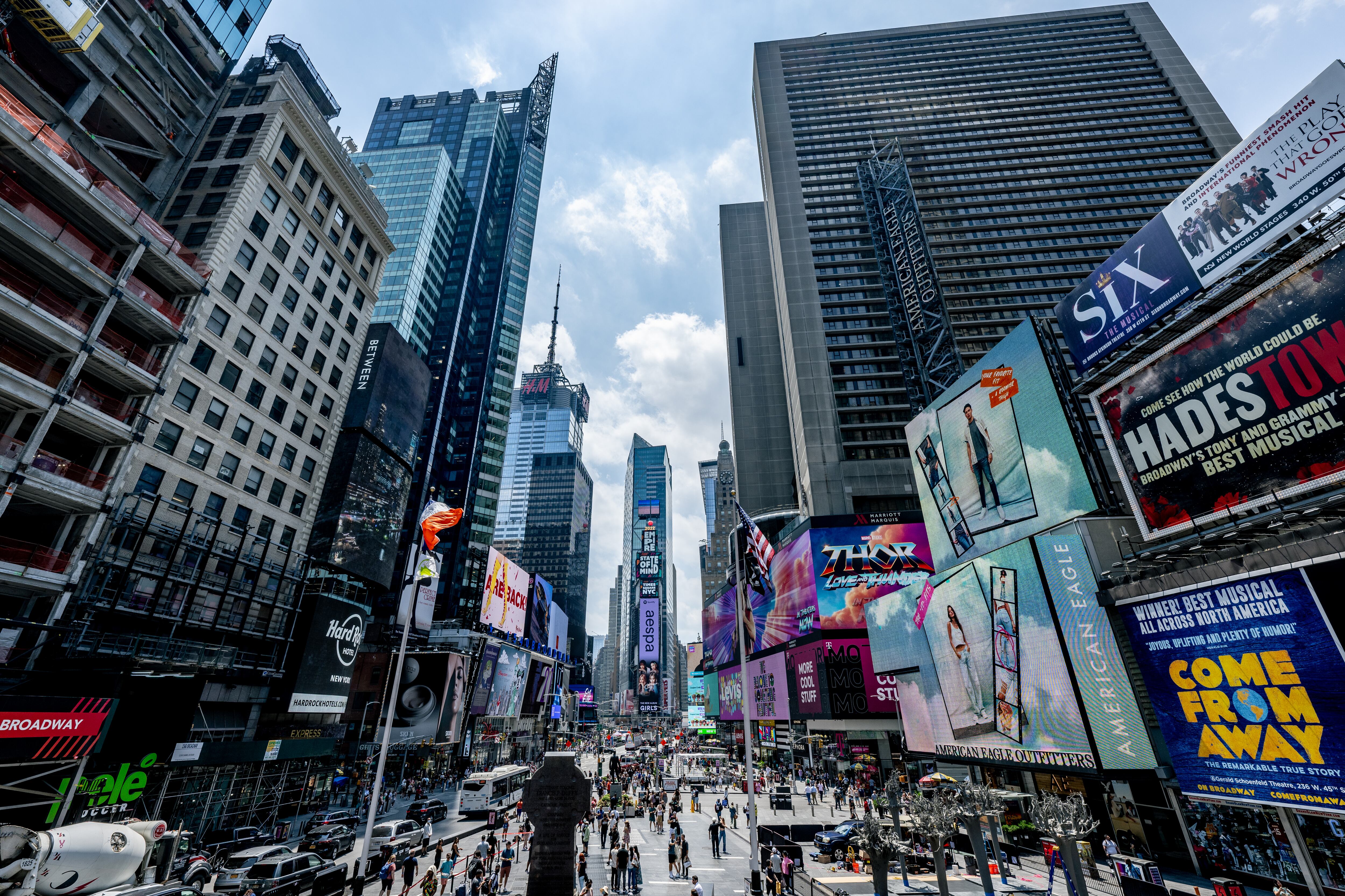 Times Square.  (Photo by Roy Rochlin/Getty Images)