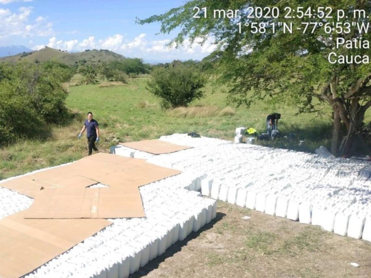 Ejército decomisó 13.922 kilogramos de químicos en Cauca