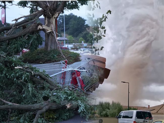 Por lo menos 120 bomberos fueron movilizados a la localidad de Pomas para atender la emergencia.
(Foto: Caracol Radio / Getty / Cortesía Meteo Express)
