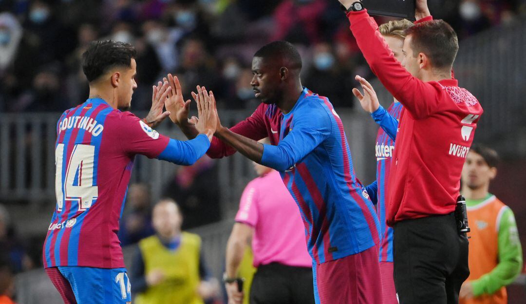 Coutinho y Dembélé en el Barcelona