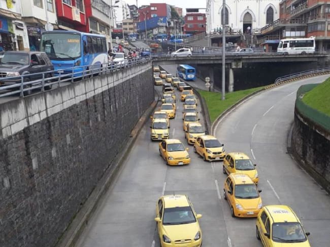 Paro de taxistas en Manizales. Foto: Caracol Manizales.