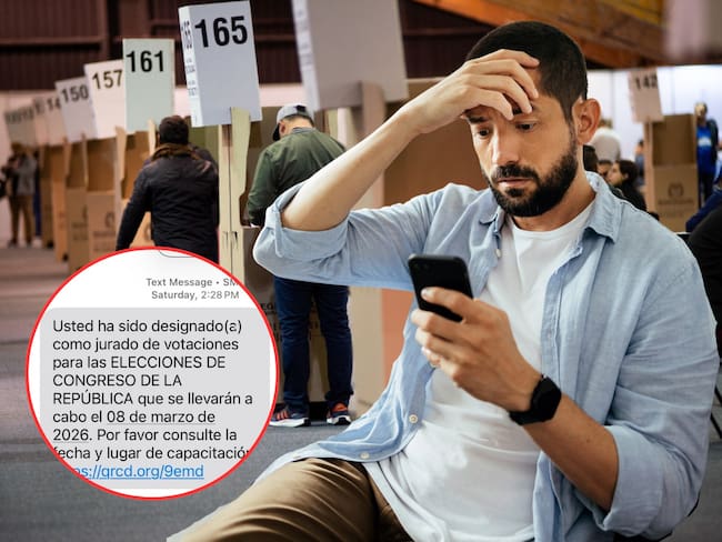 Imágenes de referencia de elecciones en Colombia, mensaje de texto de estada. Fotos: Getty Images / suministrada