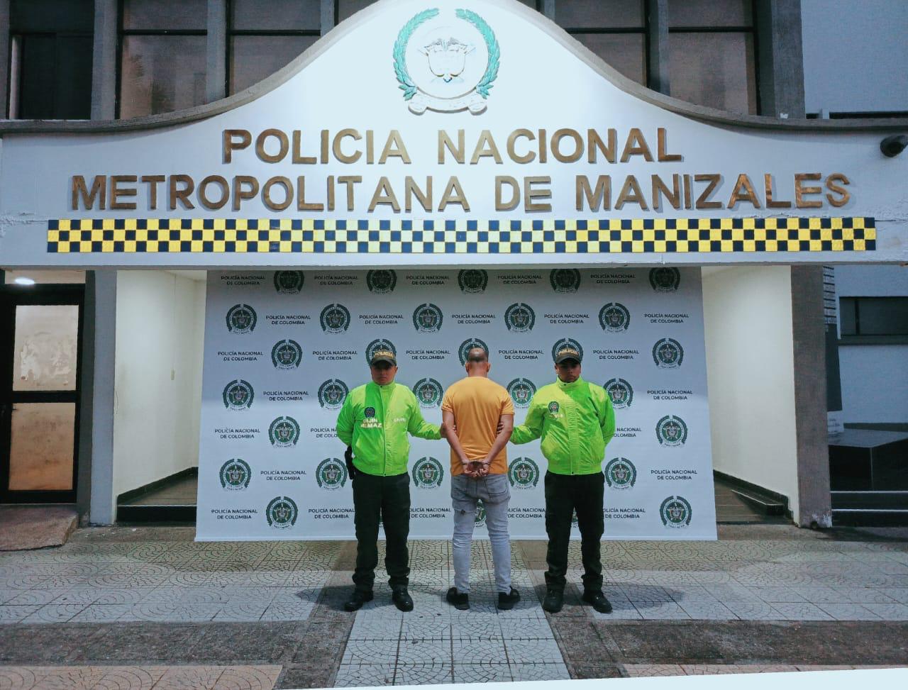 El hombre fue capturado en Manizales - Fotografía Policía de Manizales