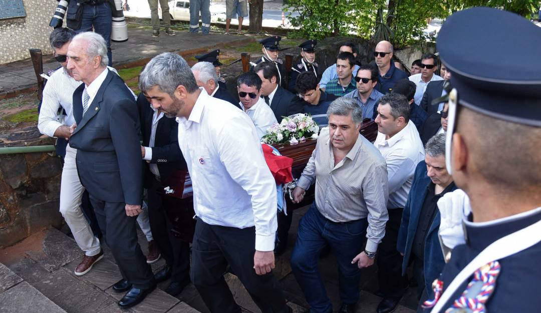 Ceremonia de entierro al fiscal Marcelo Pecci en Paraguay.               Foto: Getty 