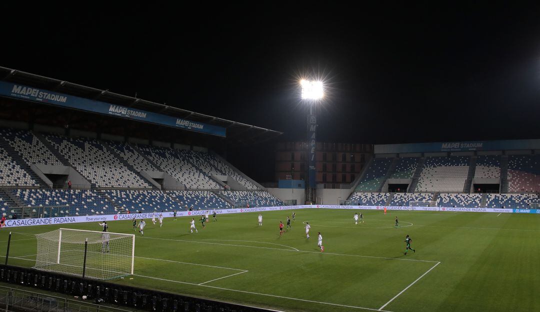 Partido a puerta cerrada entre el Sassuolo y el Brescia por la Serie A disputado el pasado 8 de marzo.
