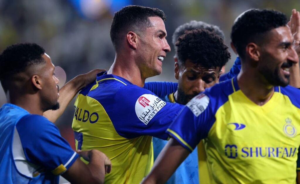 Cristiano Ronaldo celebra un gol para el Al Nassr en la Liga Saudí (Photo by Fayez NURELDINE / AFP) (Photo by FAYEZ NURELDINE/AFP via Getty Images)