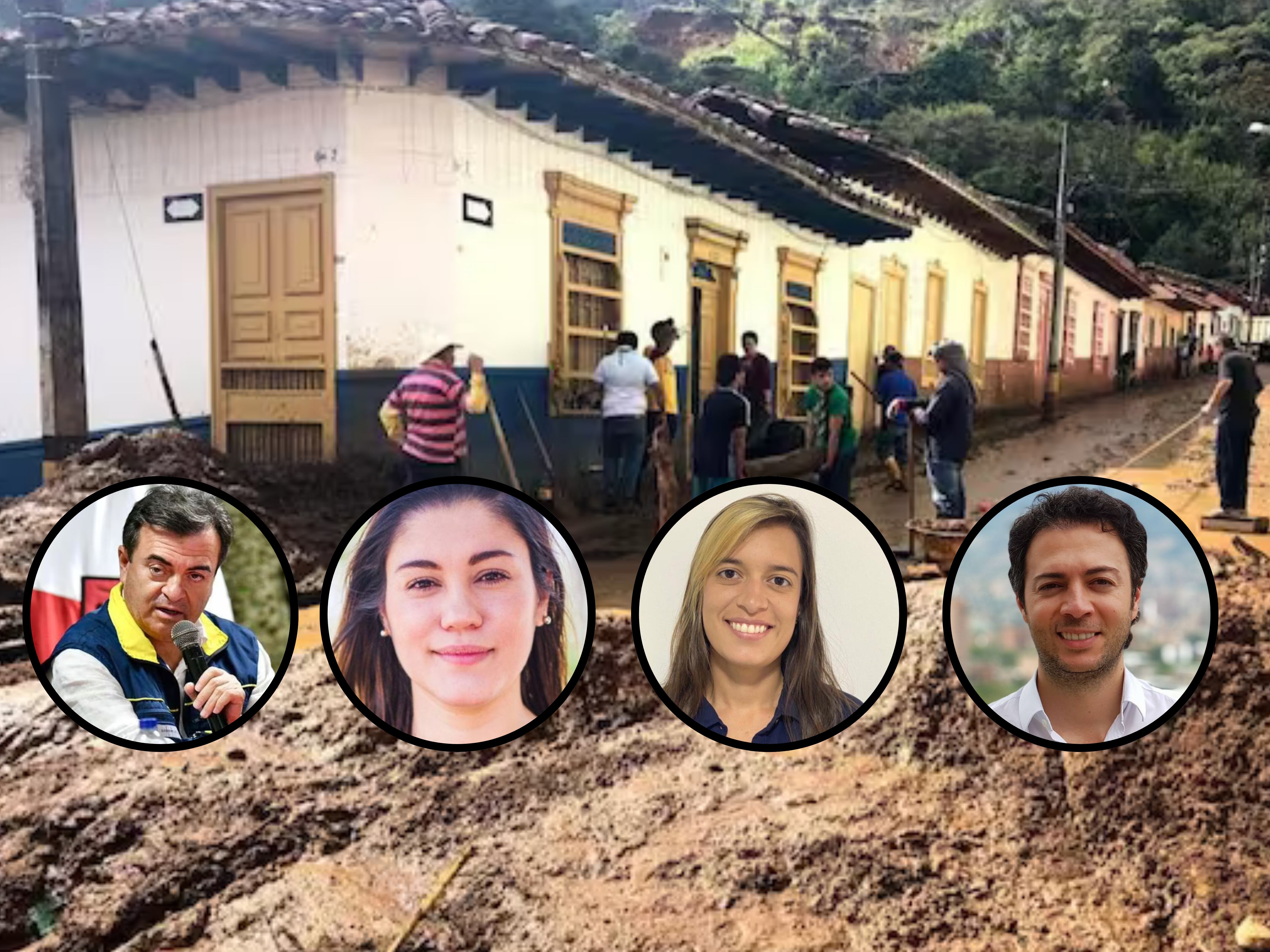 Emergencia en Jericó: Olmedo López (Exdirector UNGRD), Alethia Arango (Exsubdirectora UNGRD y exdirectora DAGRD), Maria Antonia Sánchez (Exgerente y excontratista EDU)  y Daniel Quintero (Exalcalde de Medellín).