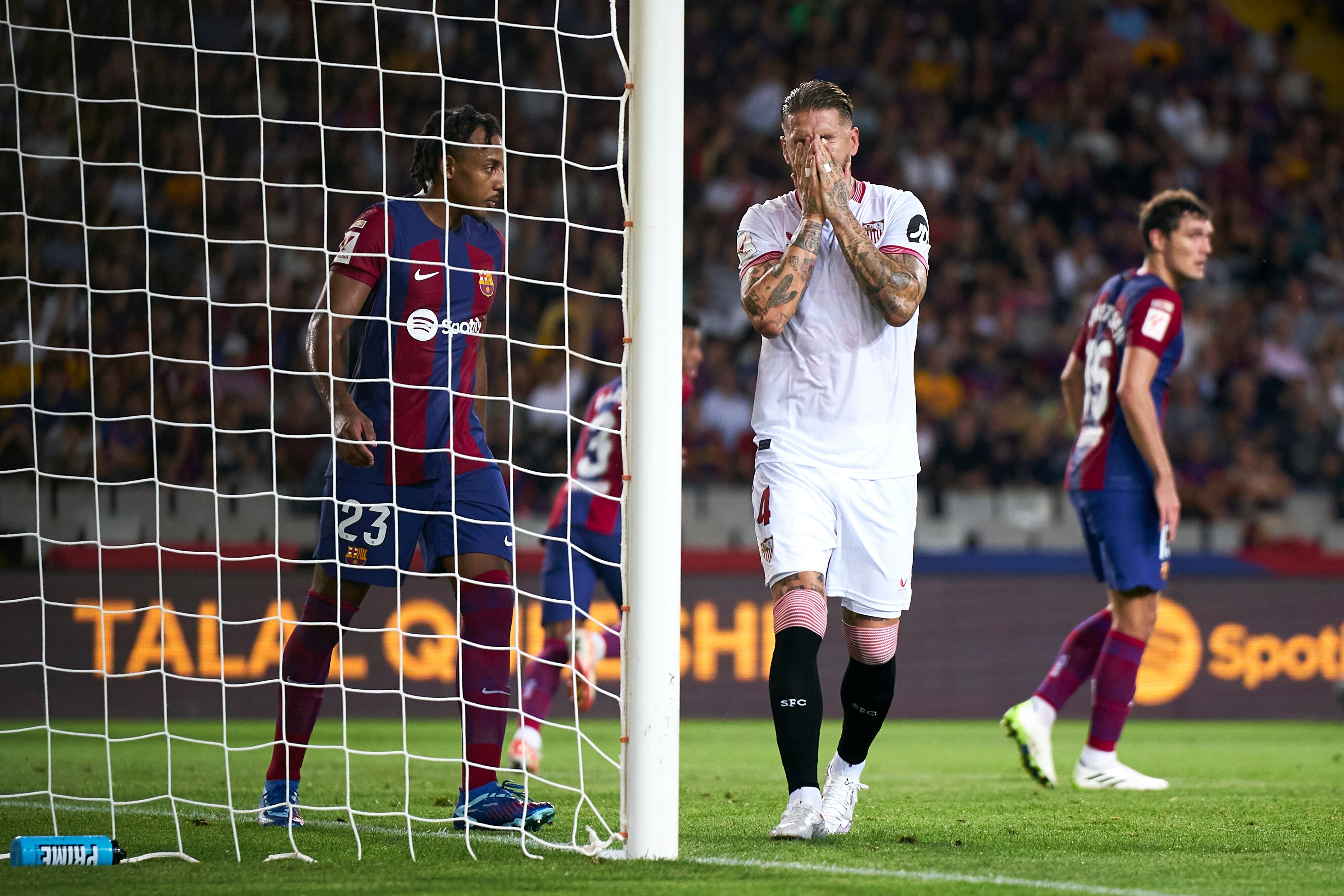 Sergio Ramos en su recuentro ante el Barcelona. (Photo by Manuel Queimadelos/Quality Sport Images/Getty Images)