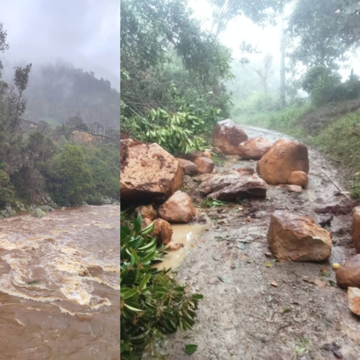 Lluvias desbordan ríos y bloquean vías en Boyacá