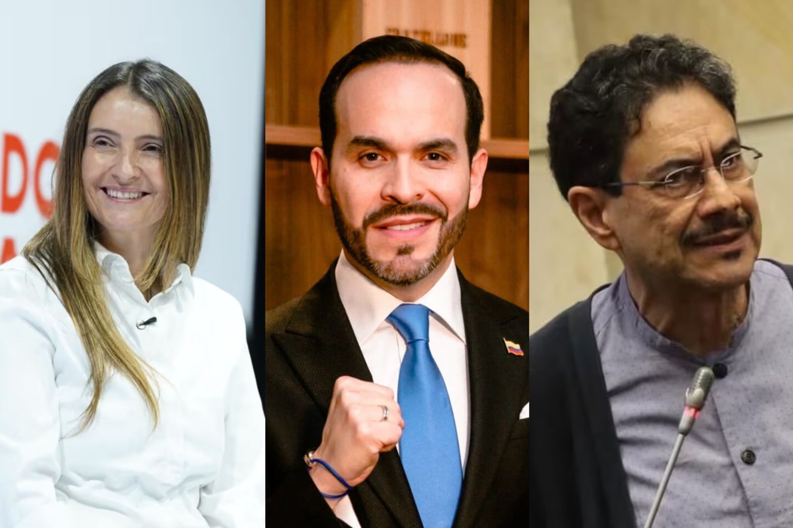 Paloma Valencia, Abelardo de la Espriella e Iván Cepeda.