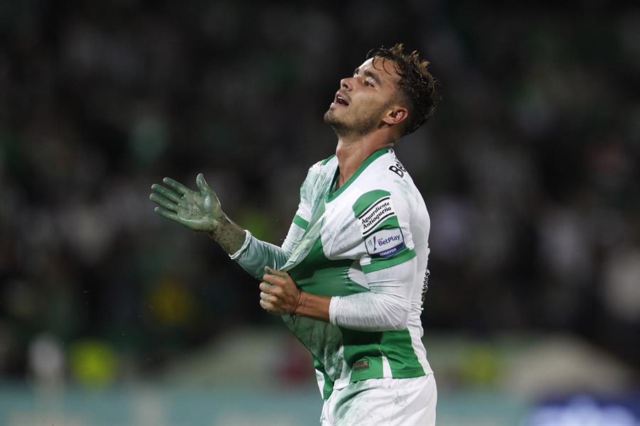 Tomás Ángel, delantero de Atlético Nacional en la final de la Superliga ante Deportivo Pereira / EFE