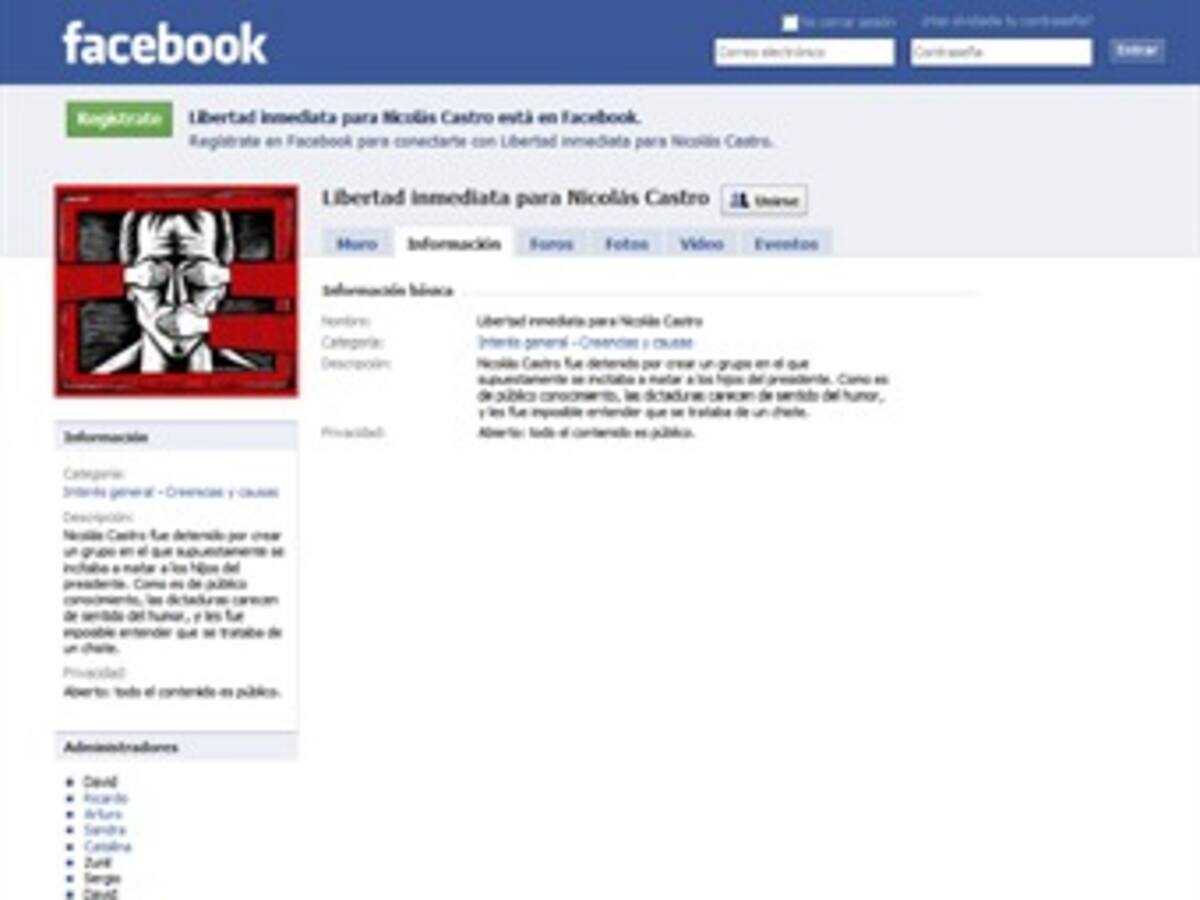 En Facebook crean grupos de apoyo al joven que amenazó al hijo del presidente