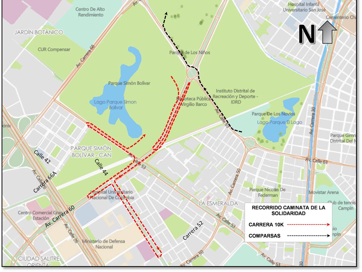 Cierres viales en Bogotá este domingo 25 de agosto por la ‘Caminata por la Solidaridad’
