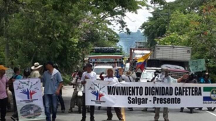 Cafeteros levantan provisionalmente concentración en La Pintada, Antioquia