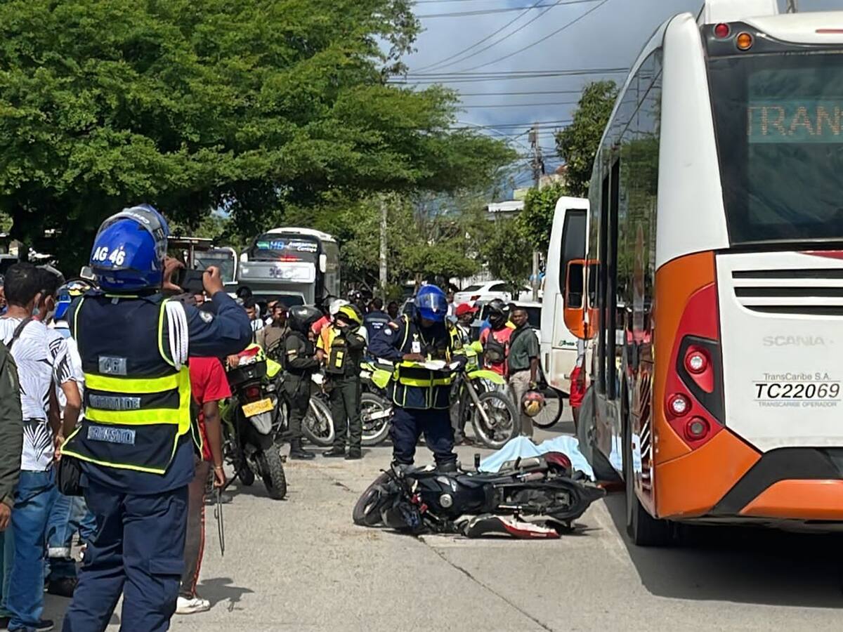 Murió motociclista tras ser arrollado por bus de Transcaribe en Cartagena