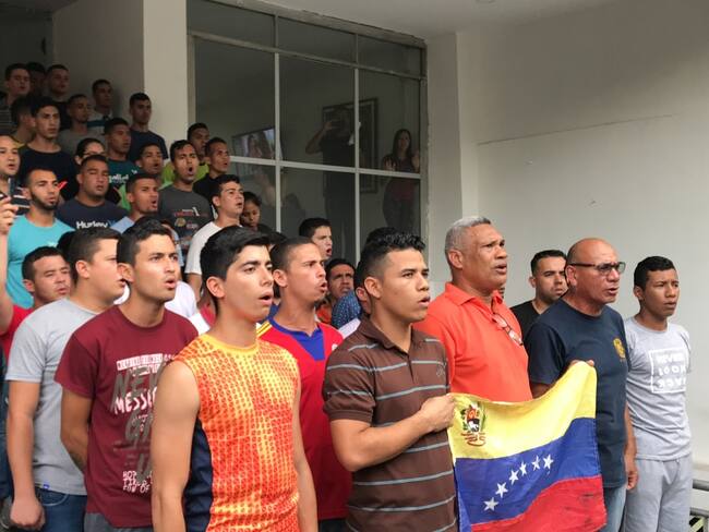 Militares venezolanos desertores en protesta en Cúcuta