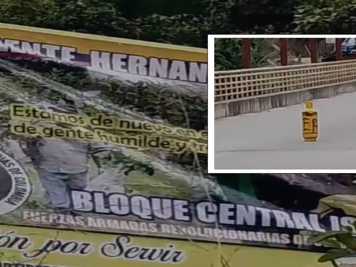 Alerta en La Plata Huila por la aparición de un cilindro y una pancarta de las FARC